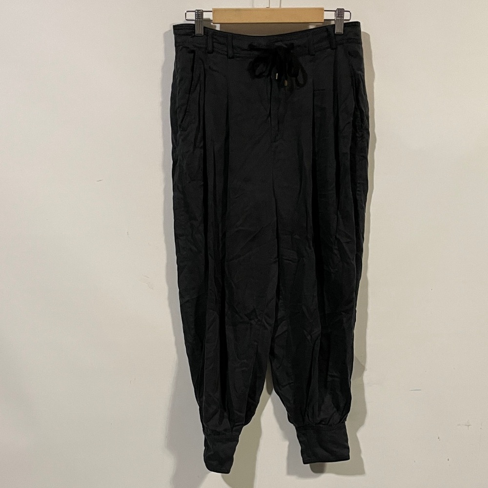 Anthropologie Black Drawstring Jogger Pants